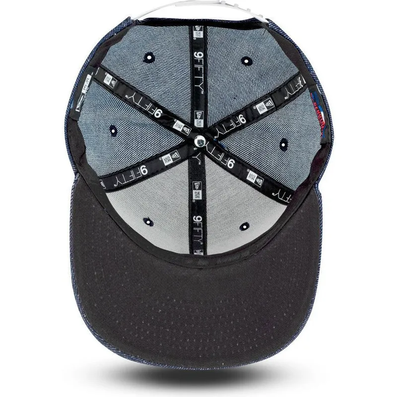 kepsar-plana-marinbla-snapback-for-barn-9fifty-essential-denim-fran-new-york-yankees-mlb-av-new-era